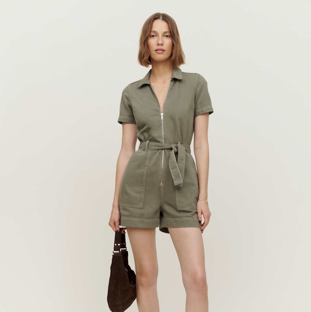 Reformation Cassidy Denim Short Jumpsuit